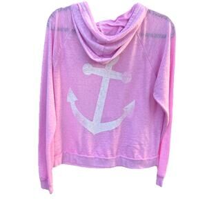 Disney Cruise Line Pink Anchor Sweatshirt ADULT LARGE Nautical Sailing Pullover